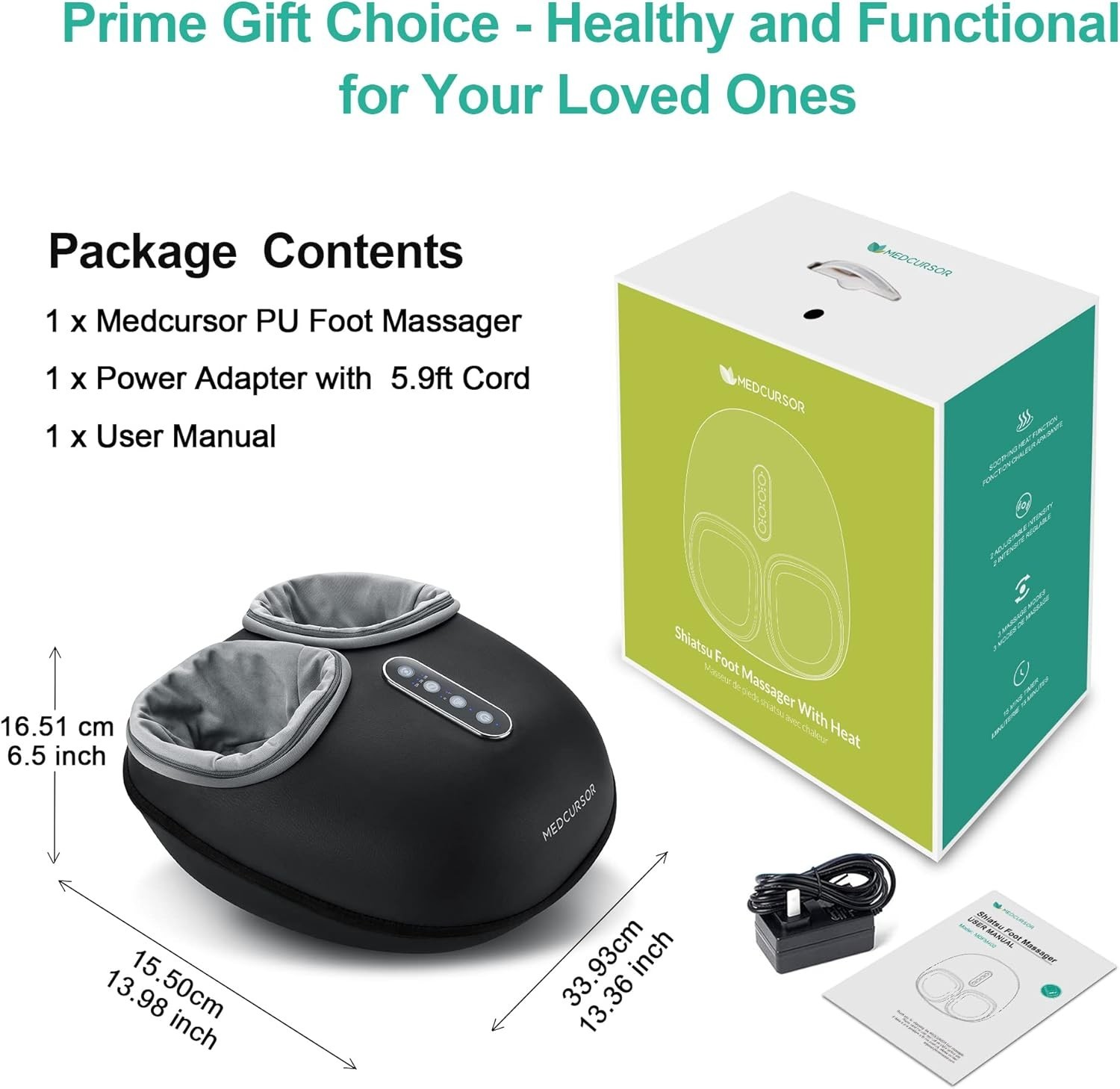 Professional-Quality Foot Massager with Soothing Heat – Gift for All Occasions