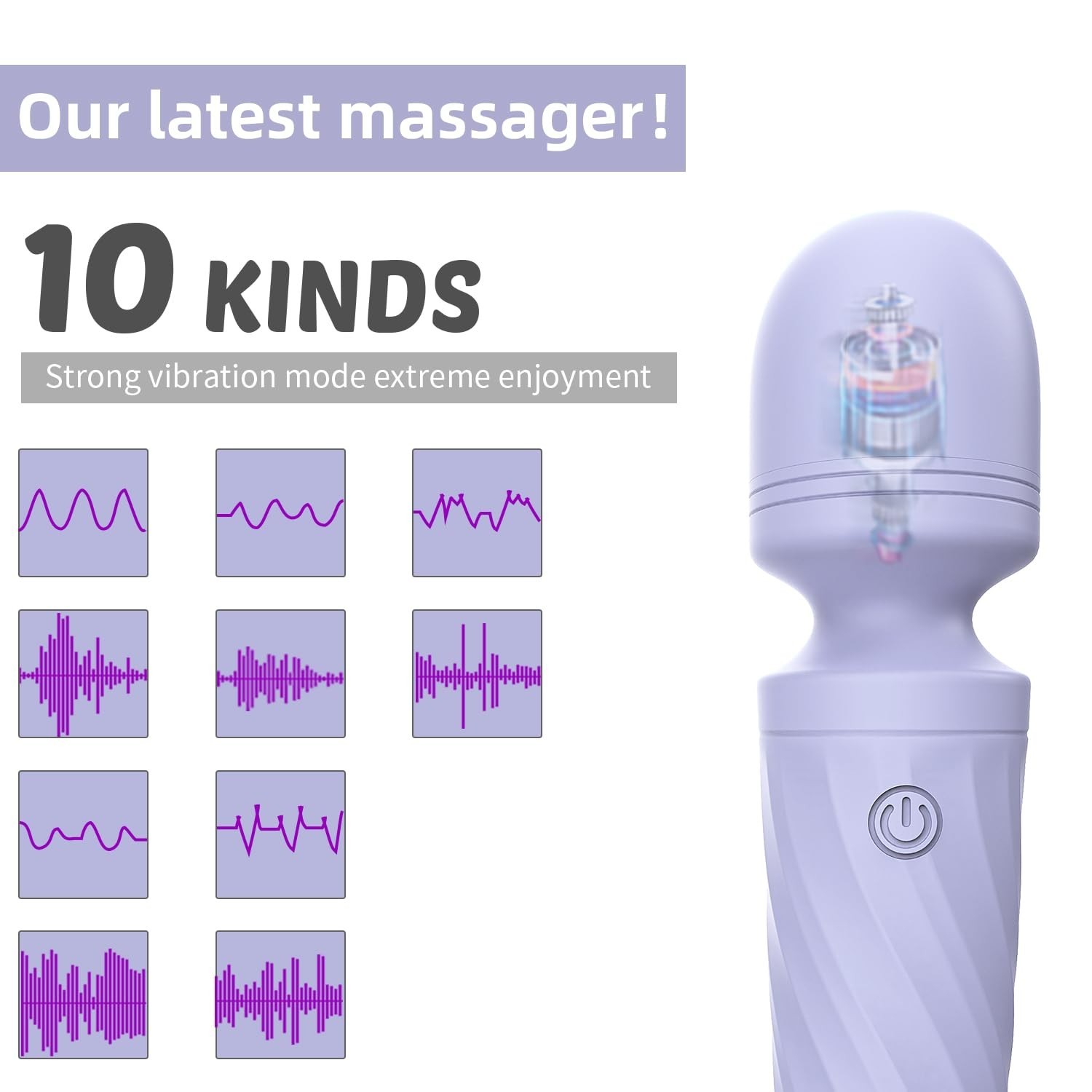 Waterproof Mini Massager Wand with 10 Vibration Settings – Portable Relaxation T