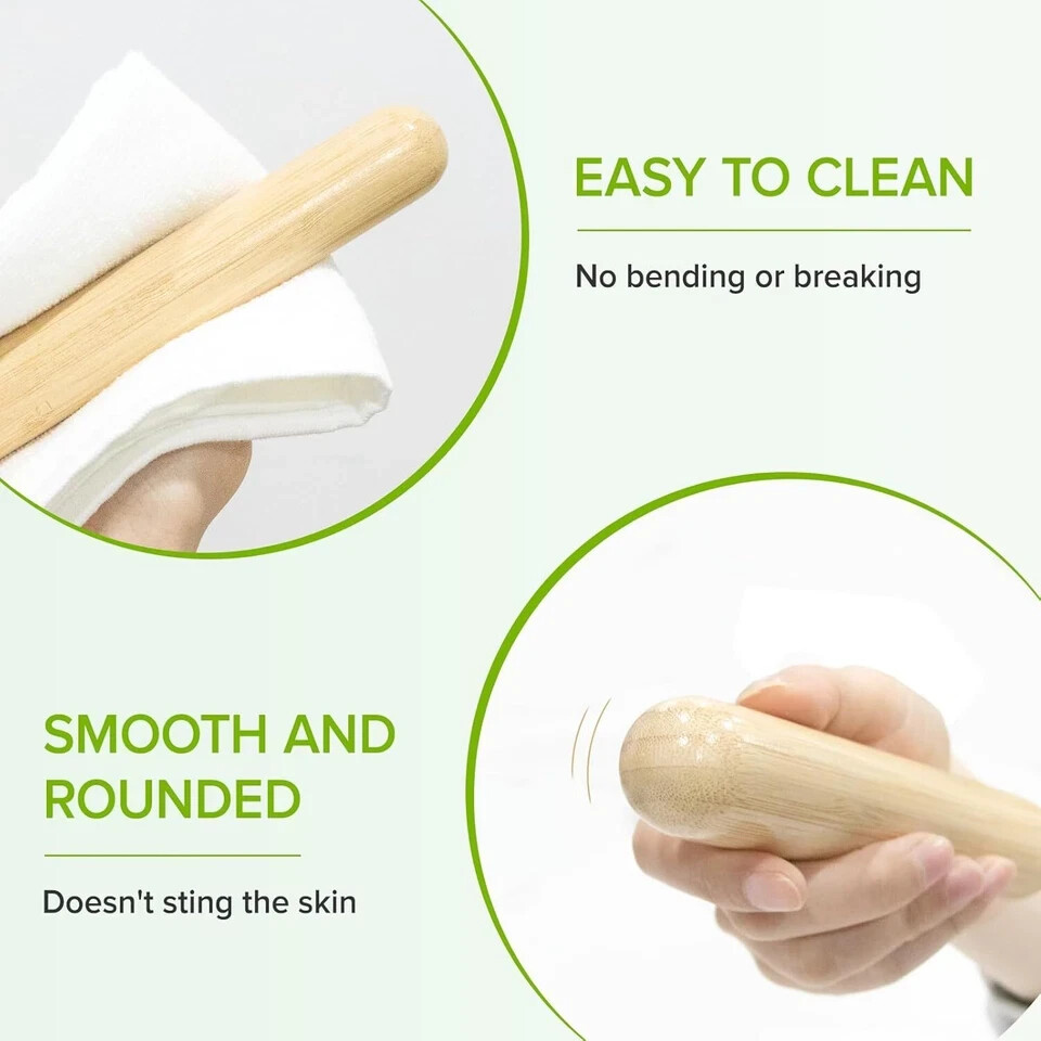 4PCS Solid Bamboo Massage Sticks 100% Bamboo Massage Tools Guasha Bamboo Massage