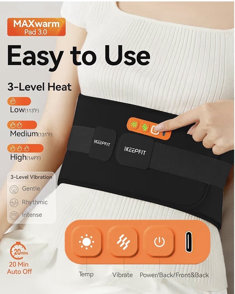 I Keepfit Heated Waist Massager – Warm Back & Abdomen Concurrently