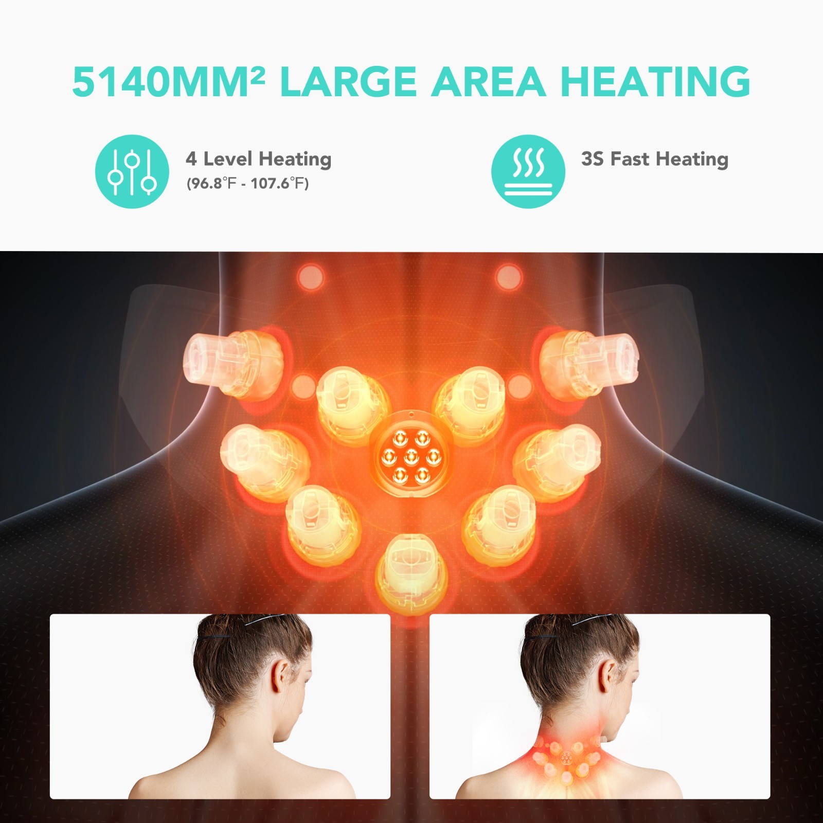 SKG Neck Massager with Heat, 9D Portable Deep Tissue Neck Massager G7 Pro Max
