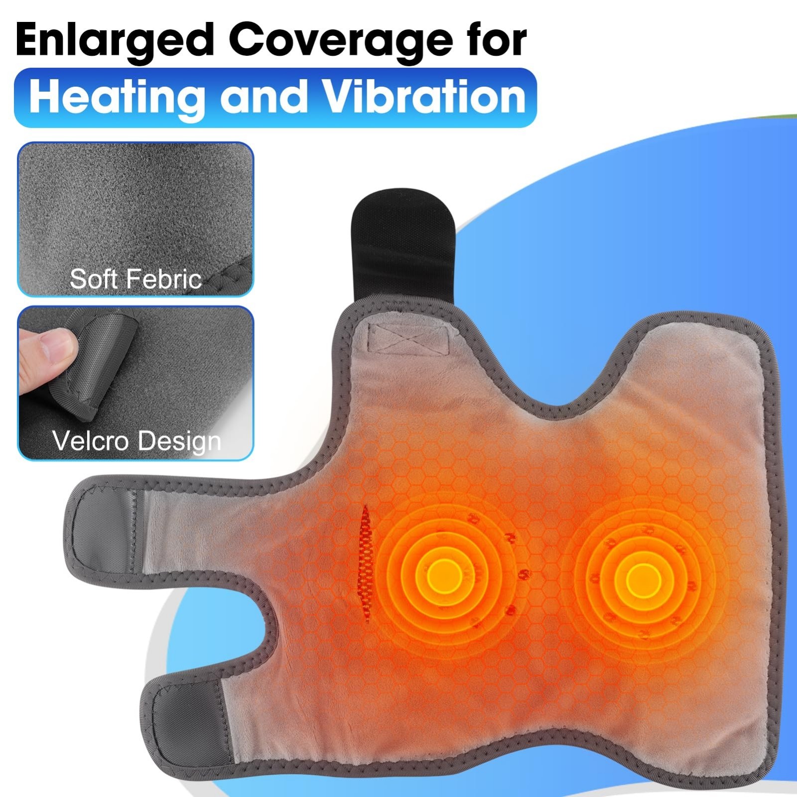 Cordless Heated Ankle Massager & Foot Pad, Pain Relief, 6 Heat Levels, 3 Vibrati