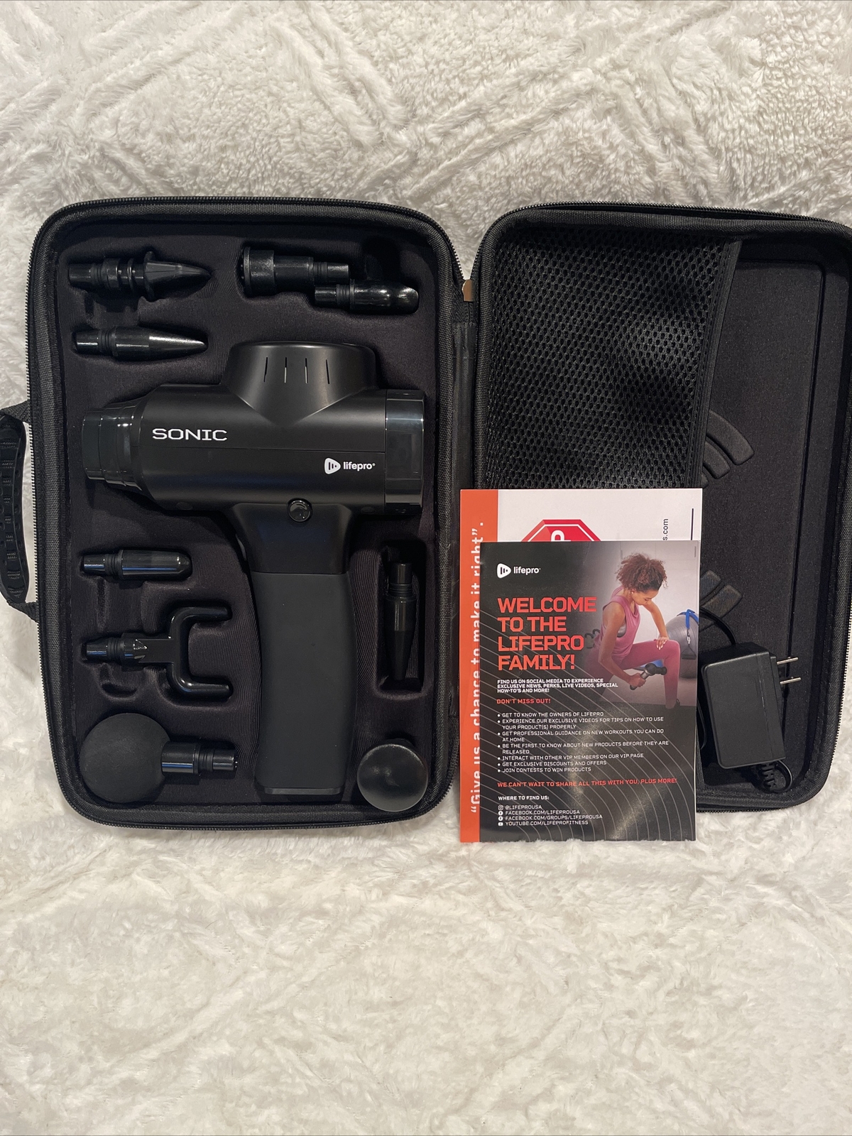 Lifepro Sonic Percussion Massage Gun Hand Held Massager Muscle Pain Relief