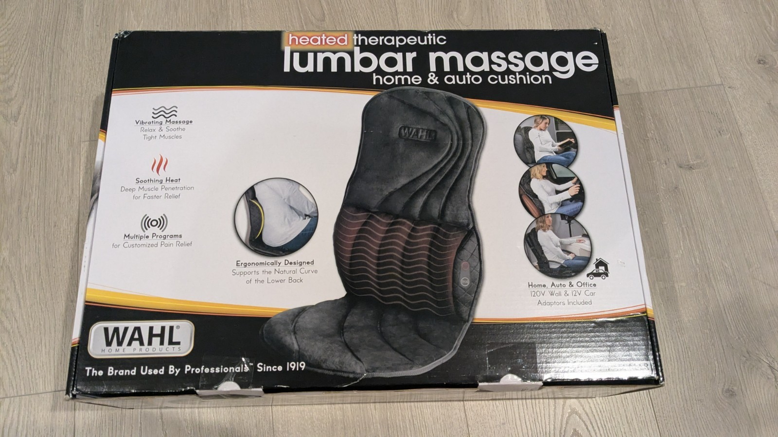 Wahl Heated Therapeutic Lumbar Massage Home & Auto Cushion New Unopened Box