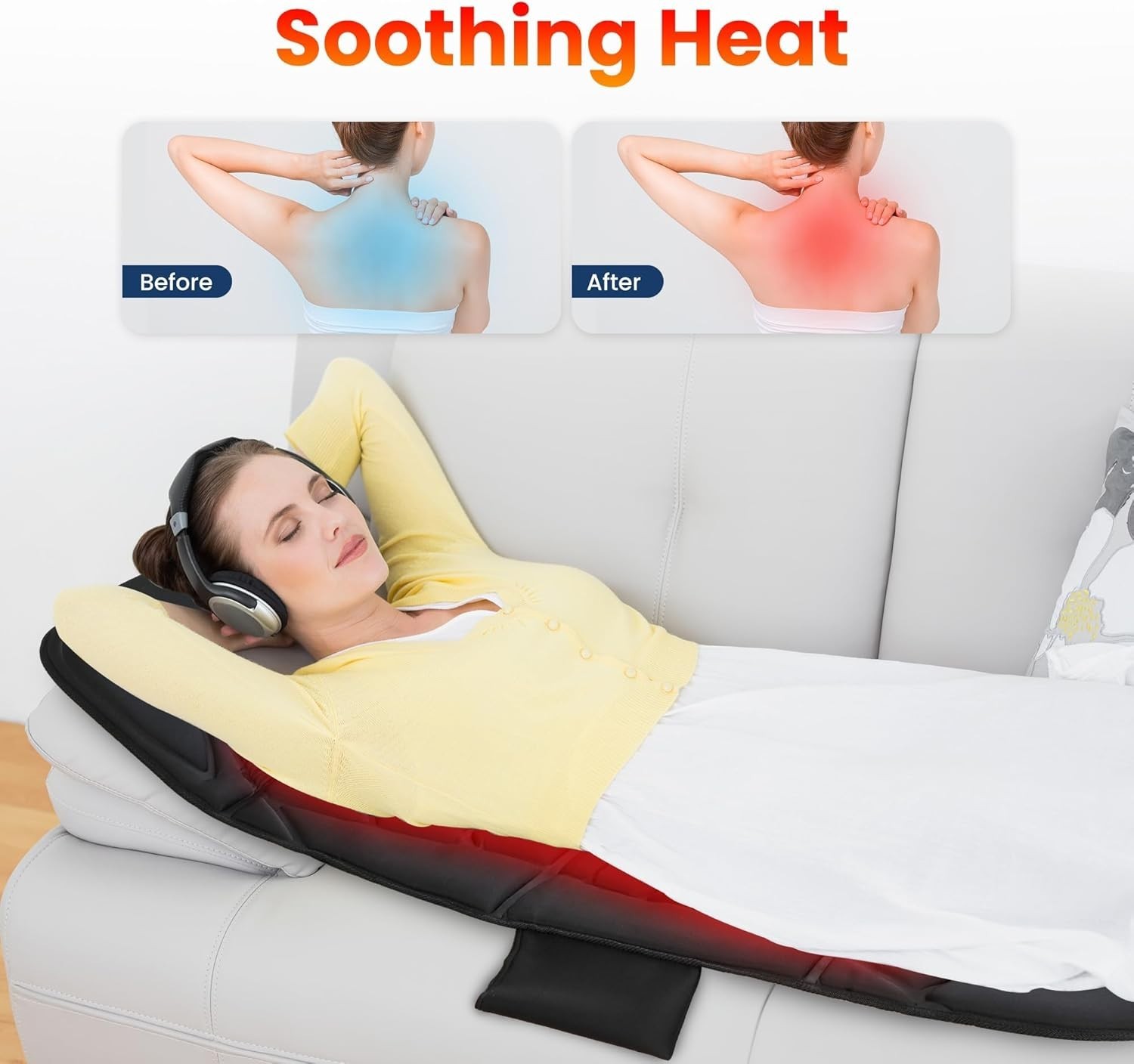 Portable Relaxation Pad with Customizable Heat & Vibration – 3 Intensity Levels