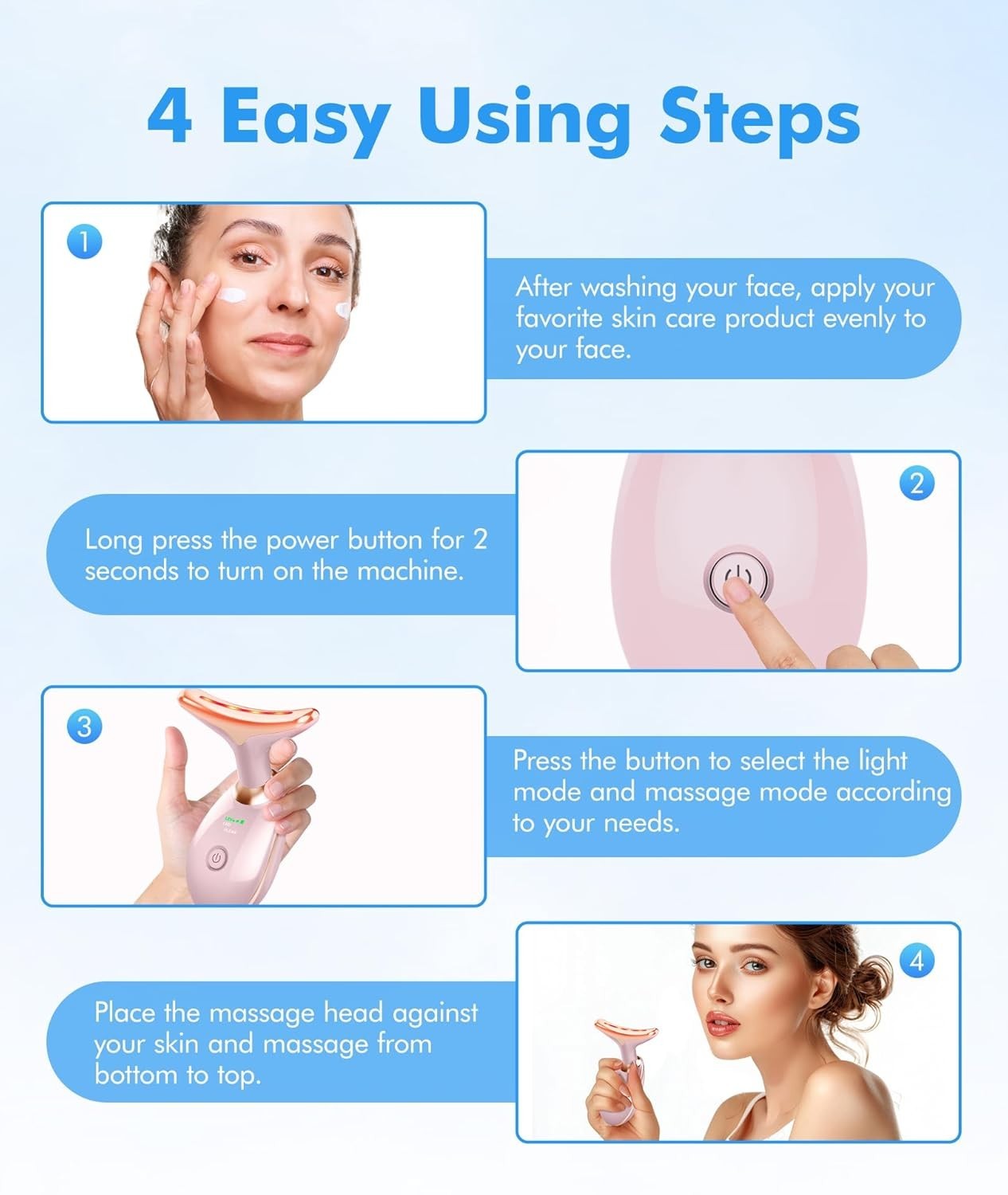Red-Light-Therapy-for-Face-and-Neck, 7 Color Face Massager Tool for Wrinkles,…