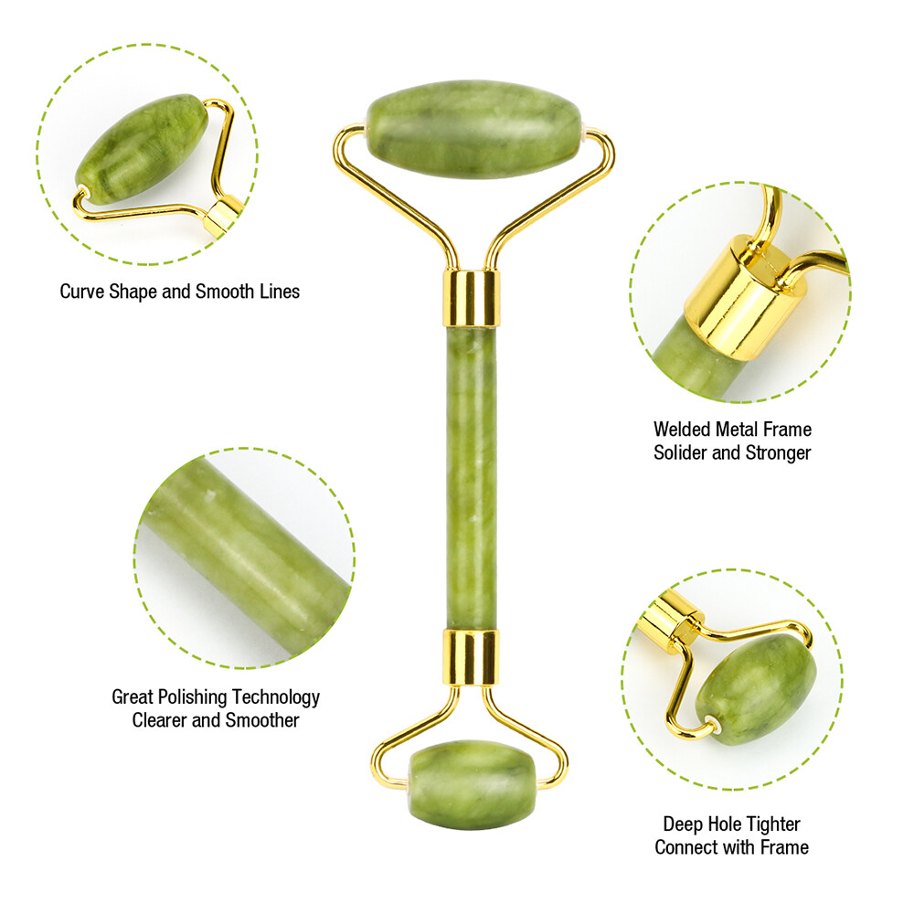 Jade Gua Sha Stone Natural Rose Quartz Face Body Massager Facial Scraper Therapy
