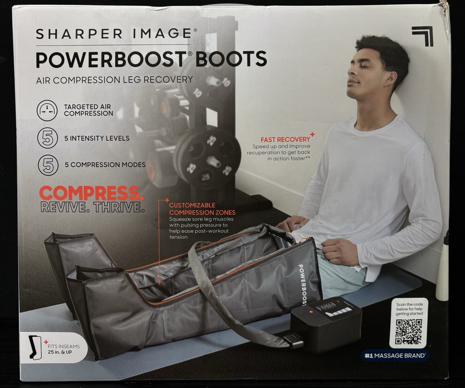 Sharper Image Powerboost Boots Air Compression Fits 25″-31″ Inseam