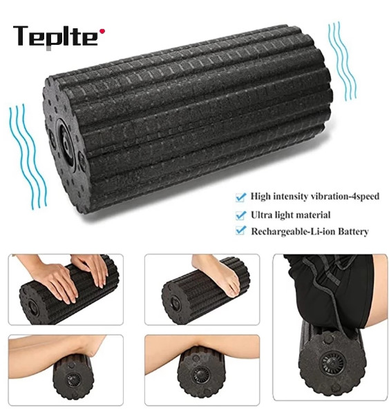 Electric Foam Roller 4 Speed Vibrating Yoga Massage Muscle Roller High-Intensity