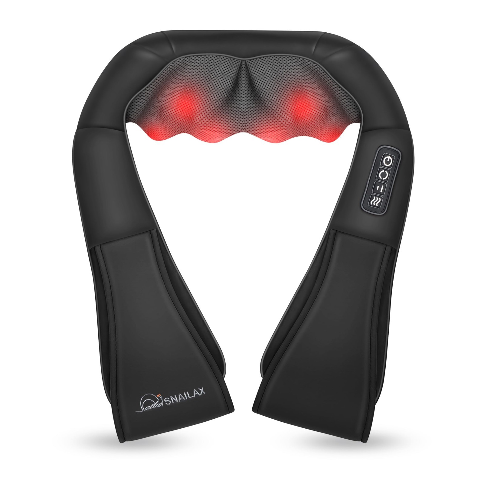Shiatsu Neck & Shoulder Massager with Heat – Deep Kneading Electric Massage Pill