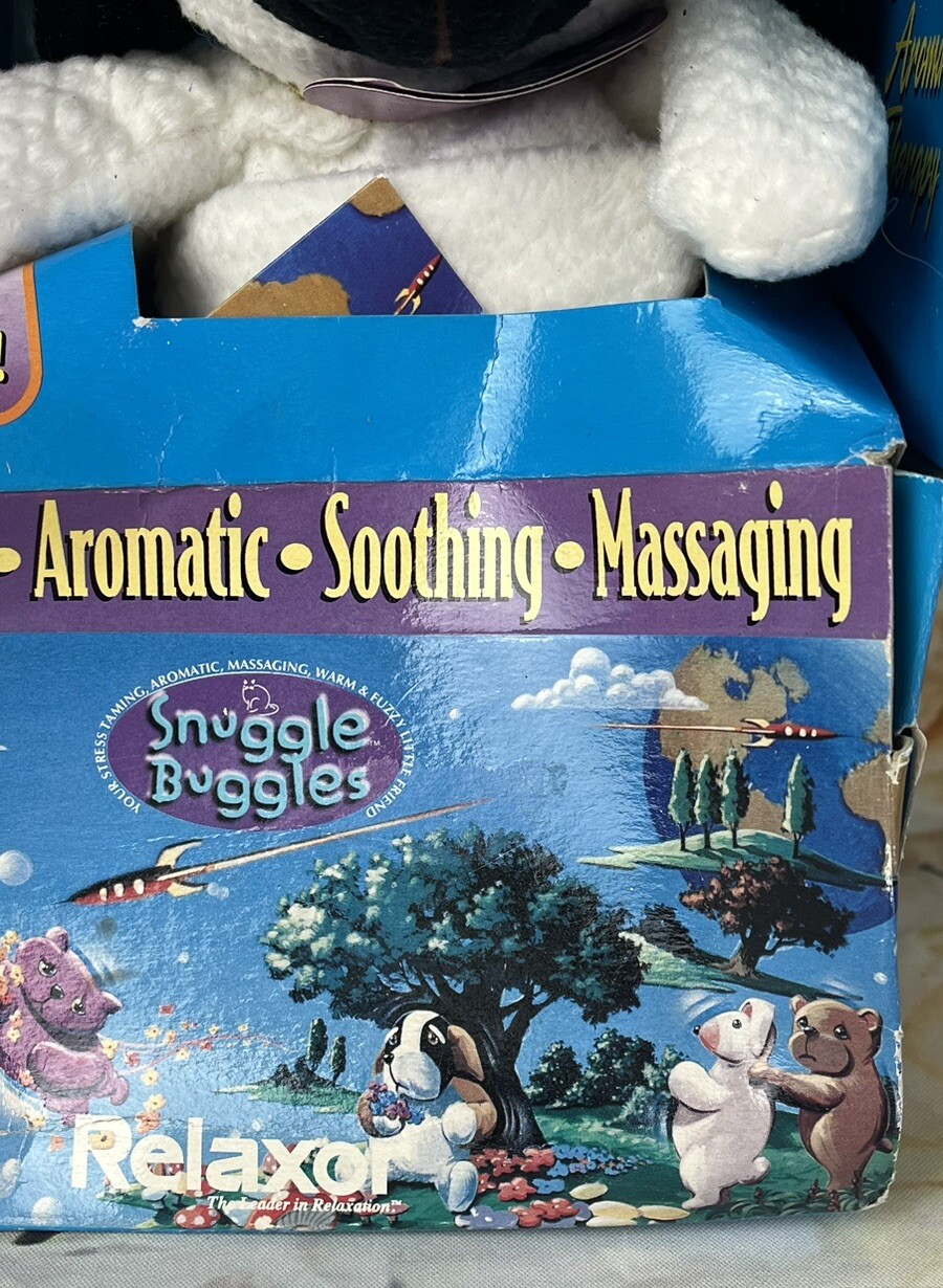 Relaxor Snuggle Buggles Aroma Therapist Vibrating Massager Black White Dog 1997