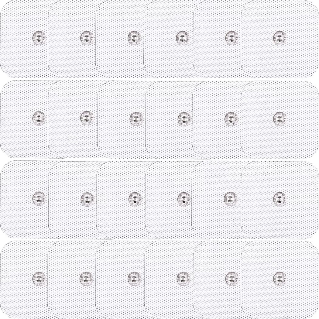 TENS Electrode Pads For EMS Pulse Massager 24 Pcs Units 3.5 Mm Snap Replacement