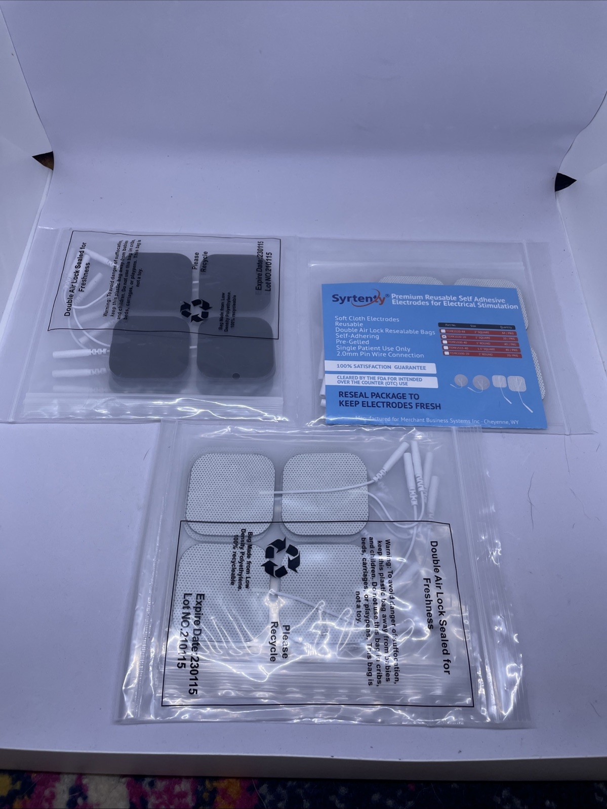 Syrtenty TENS Unit Pads 2×2 32pcs Reusable Replacement Electrode Patches