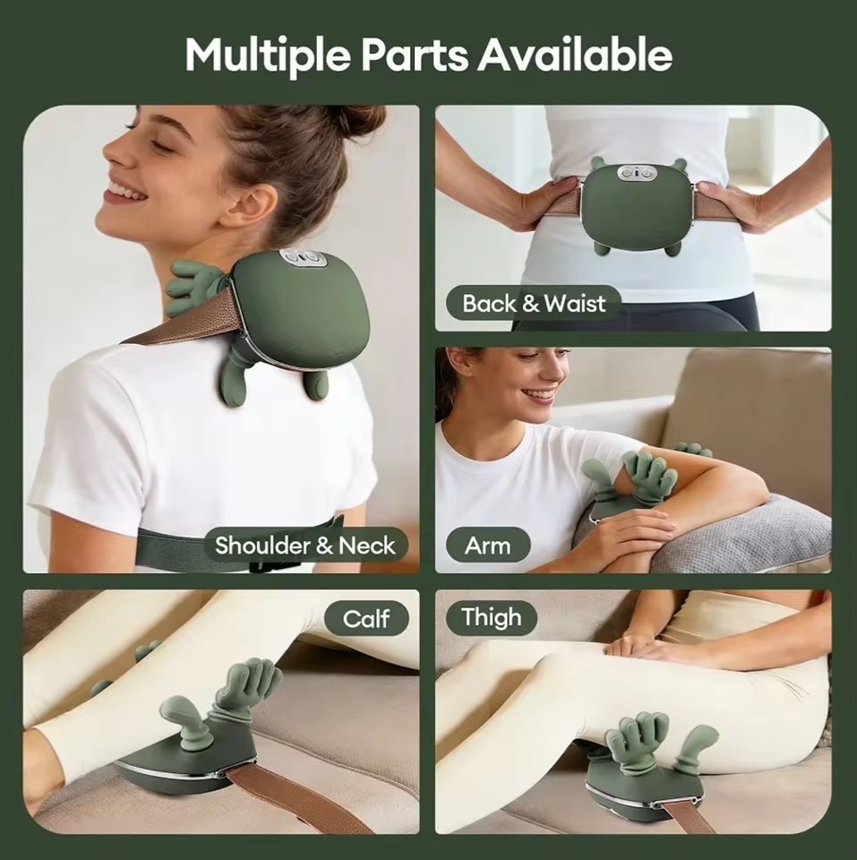 Neck Shoulder Massager Shiatsu Deep Tissue Kneading Heat Muscle Pain Relief