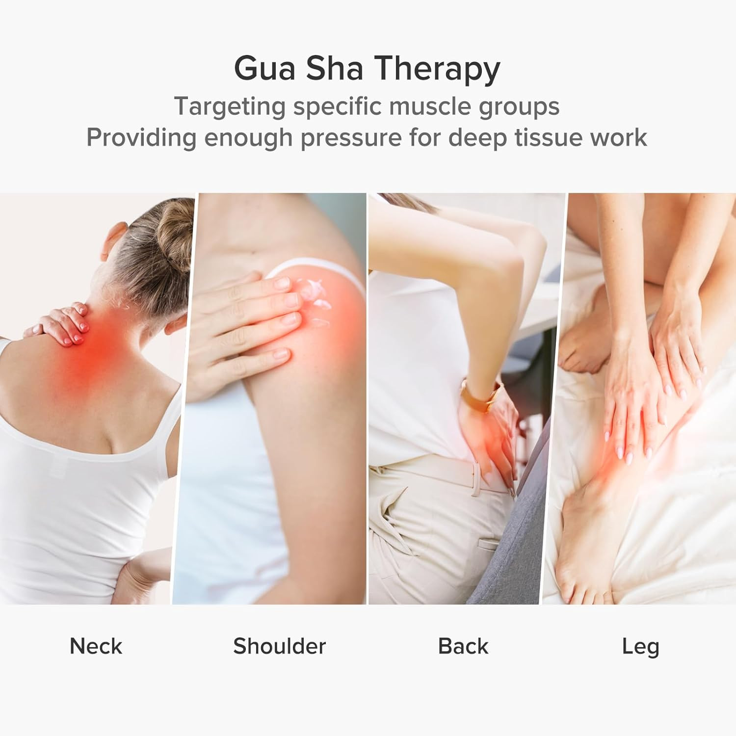 4PCS Solid Bamboo Massage Sticks & Guasha Set with Roller/Stick – 100% Bamboo…