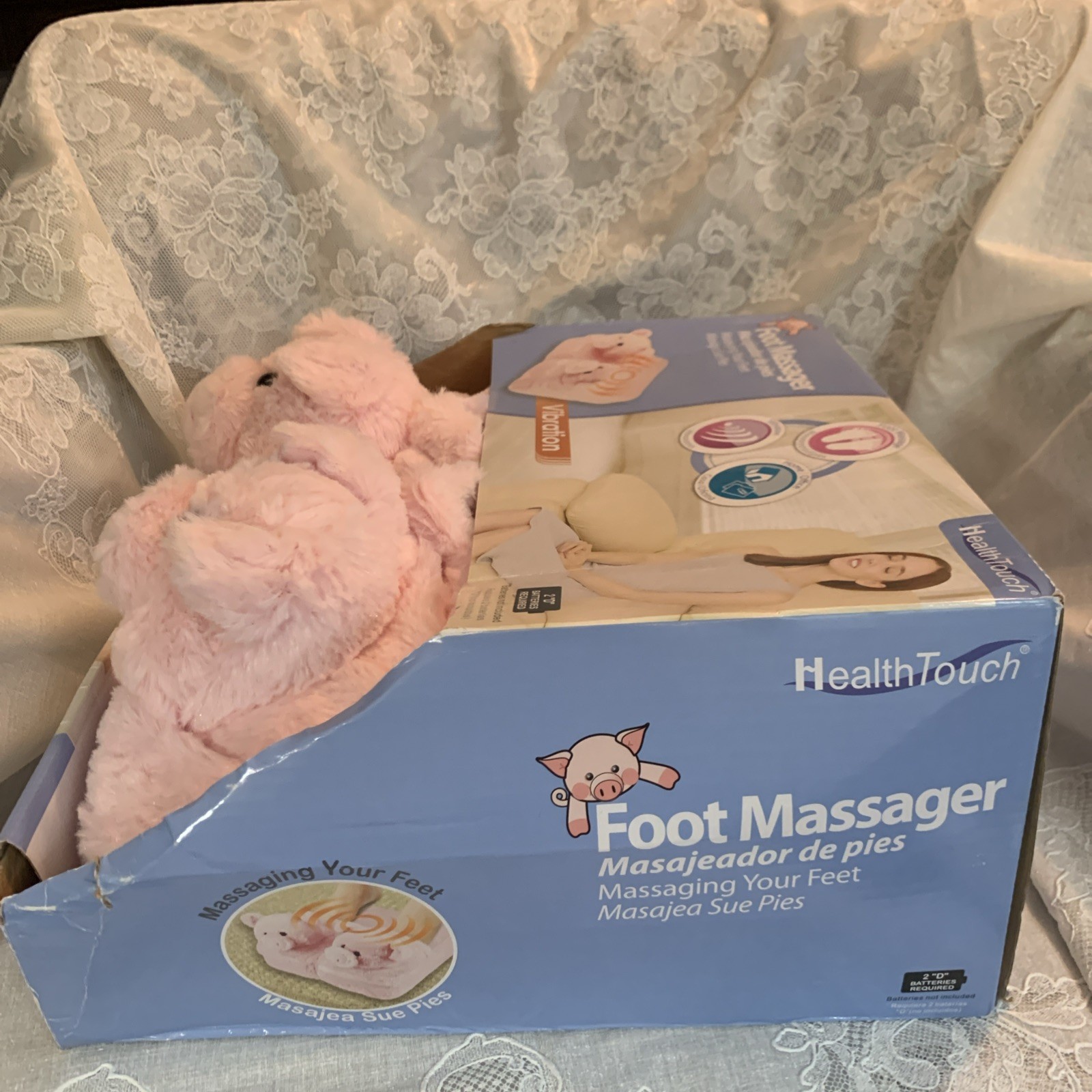 Health Touch Pink Pig Foot Massager, Foot Relaxation, Ultra Soft, Foot Care New