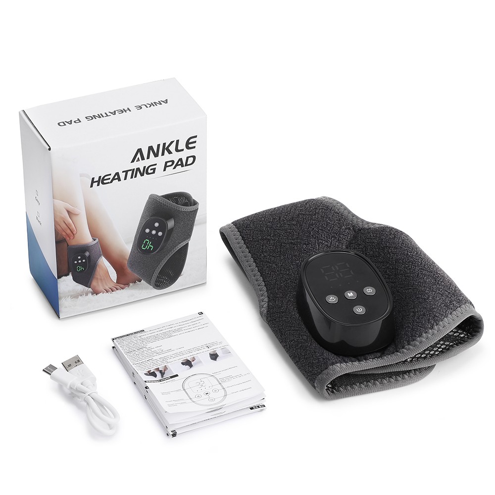 4 Levels Heated Ankle Massager Brace Vibration Therapy For Foot & Ankle 1/2PCS