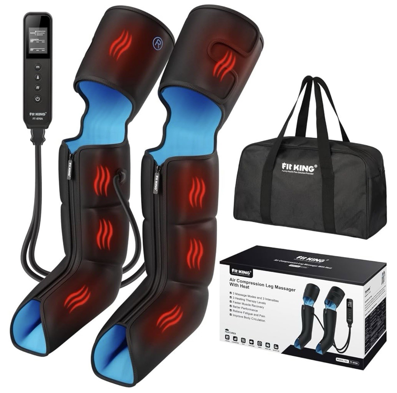 FIT KING Leg Massager with Heat for Circulation Leg and Foot Compression FT-076A