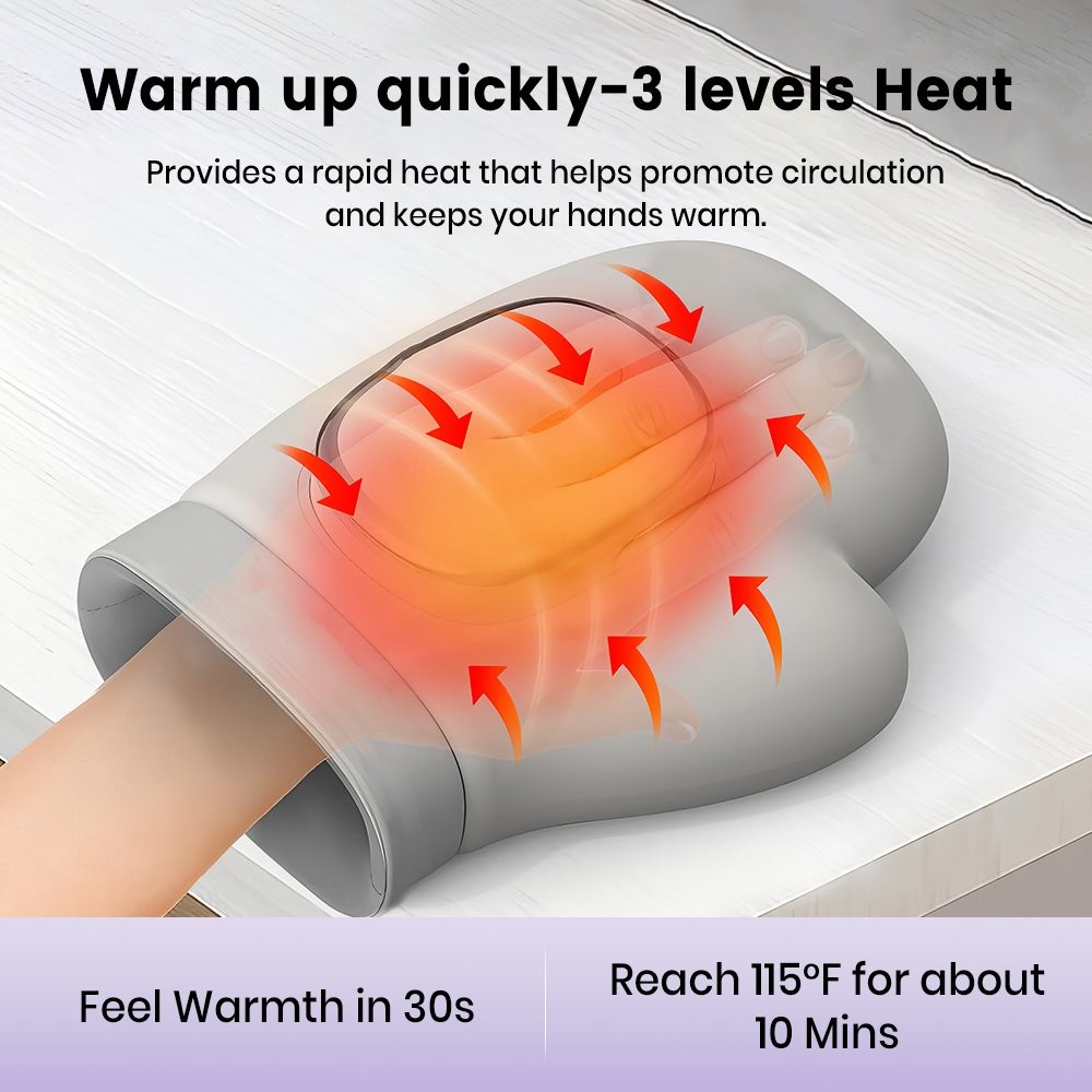 Electric Hand Massager & Airbag Compression Finger Wrist Palm Massage Glove Gift