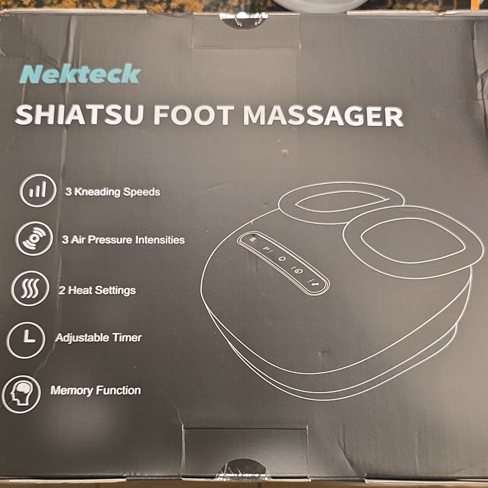 Nekteck FM17 Shiatsu Foot Massager Kneading Air Compression Heated Black