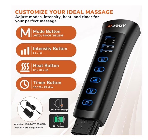 Air Compression Leg Massager with Heat : Calf,Knees & Thigh Recovery Compression