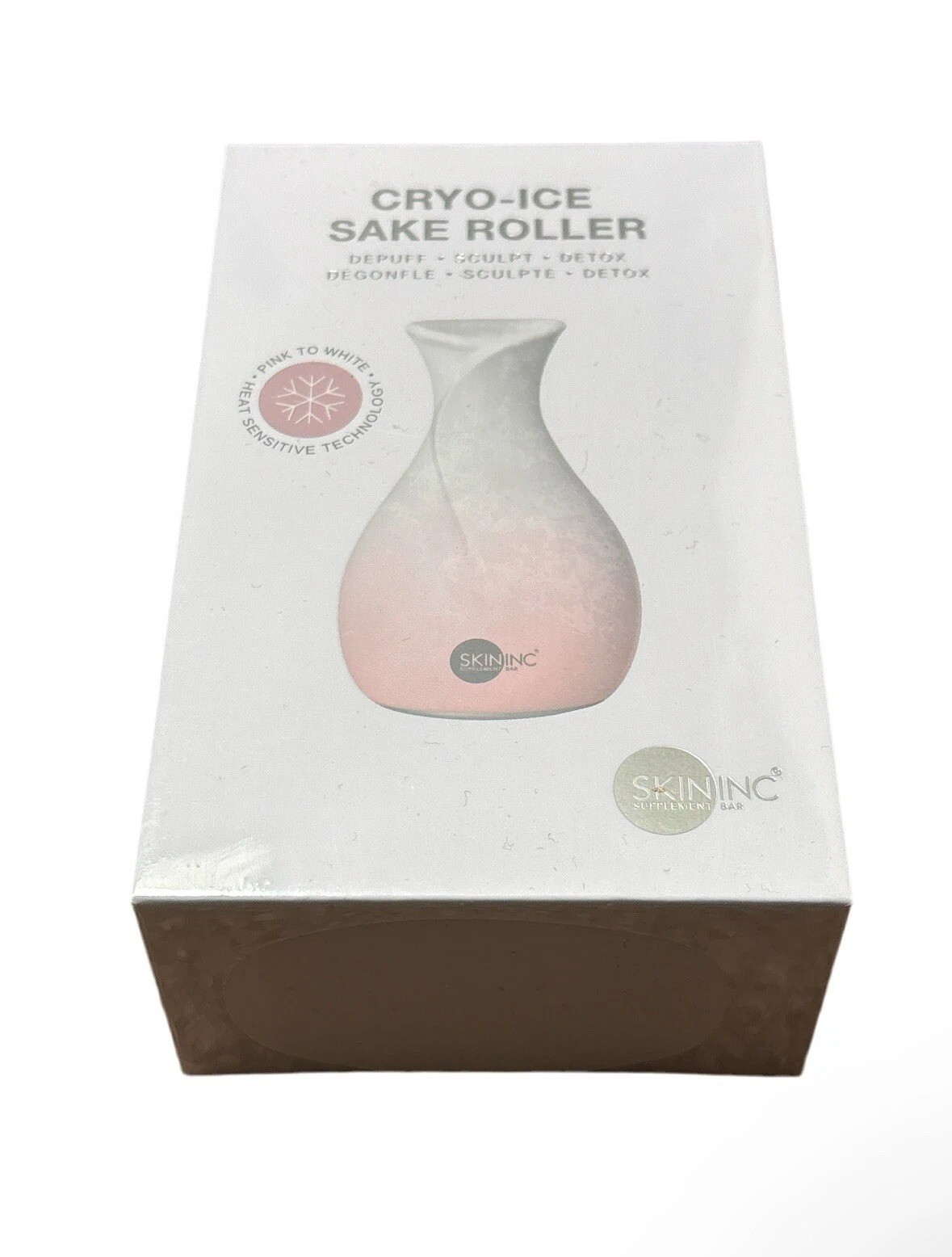 SkinInc Sculpting & Depuffing CRYO-ICE SAKE ROLLER Pink to White – Sealed & New