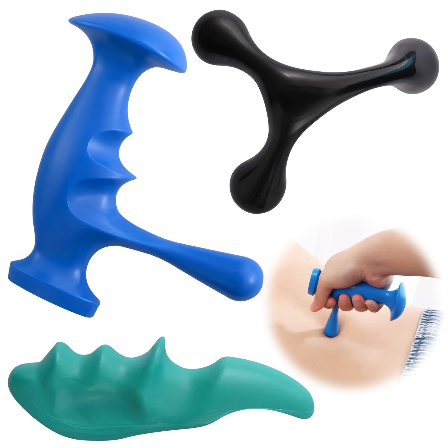 3PCS Thumb Saver Massage Tools,Manual Deep Tissue Massage,Set Include 1 Green…