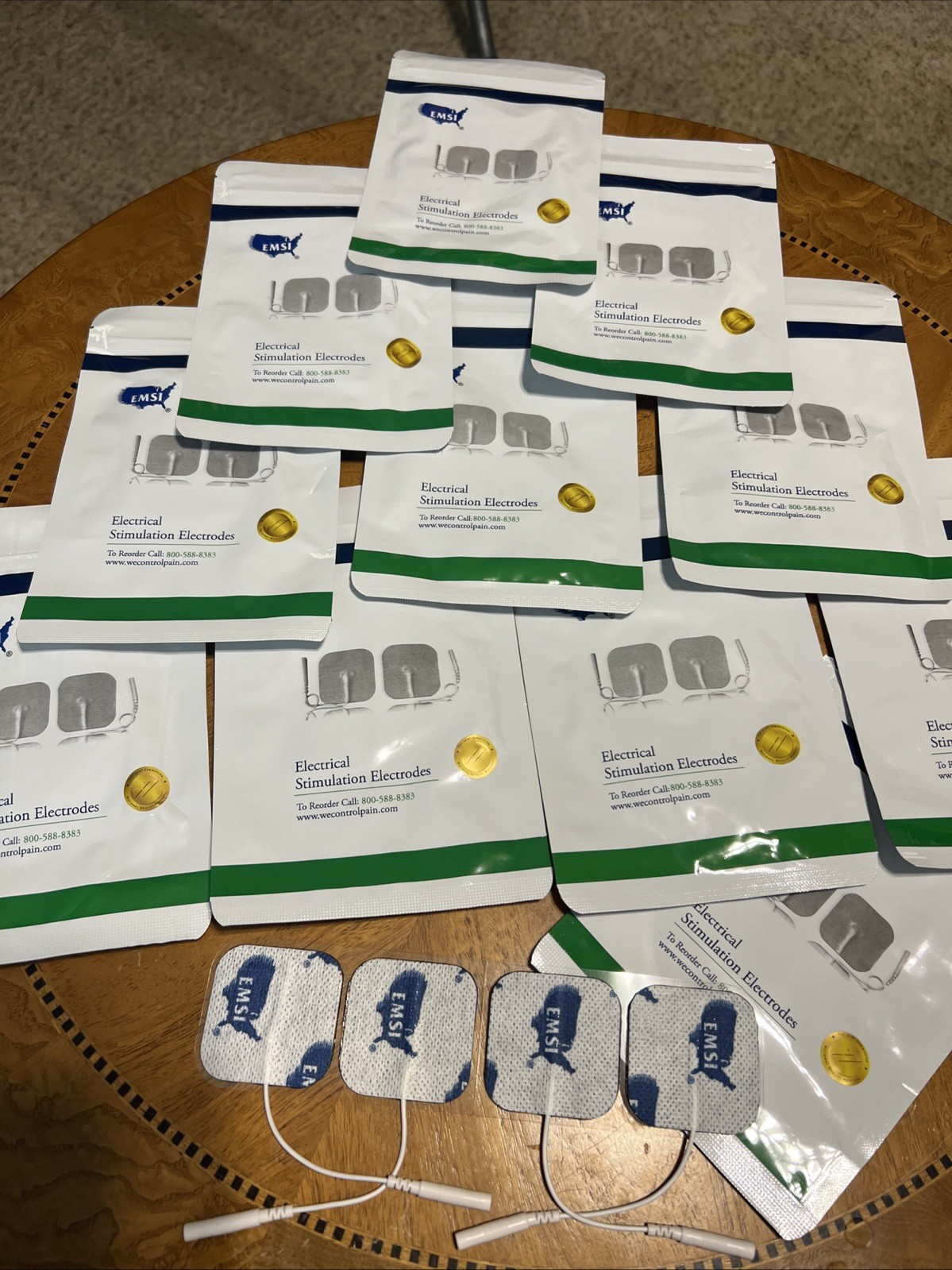 EMSI Electrical Tens Unit Stimulation Electrodes 1.7″x1.7″ Lot of 10. 40 Total