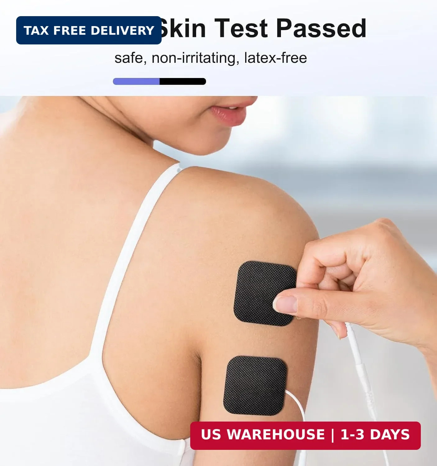 TENS Unit Replacement Pads, 2×2″20 Pcs Reusable Self-Adhesive TENS Unit Electrod