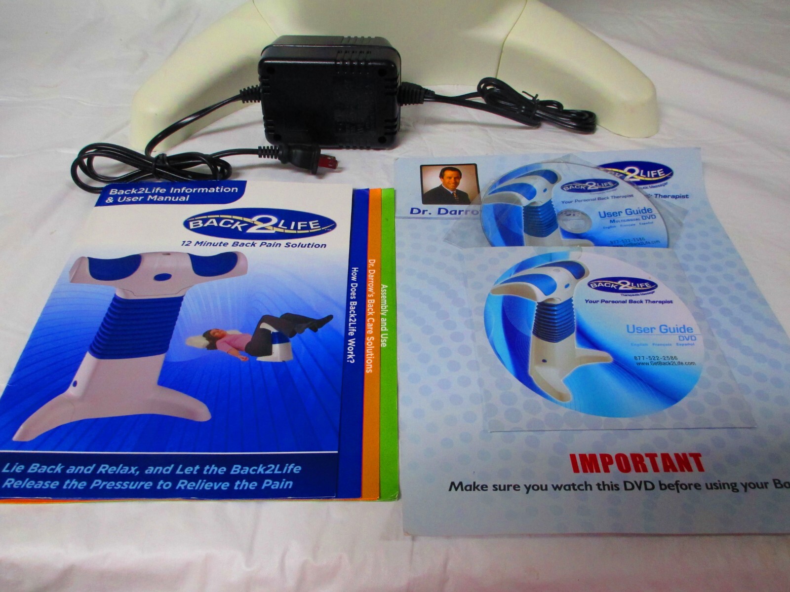 Back2Life Therapeutic Back Pain Massager Continuous Motion Machine B2L W/ Cord