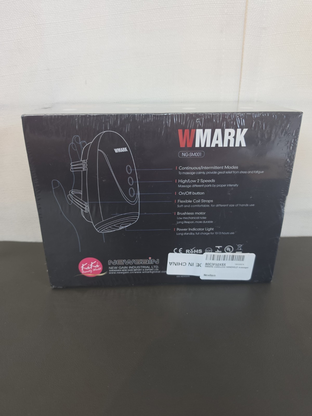 WMARK Barber Massager/Cordless Handheld Massager -2 Massage Nodes 2600AMH,Black
