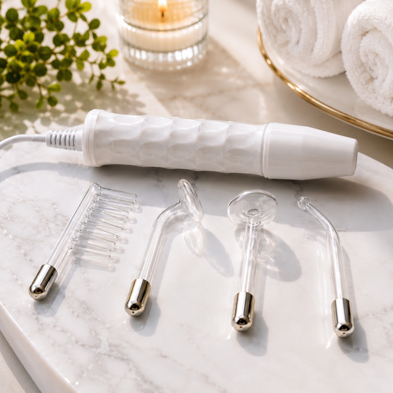High Frequency Facial Wand 4-in-1 Acne Skin Care Scalp Hair Treatment