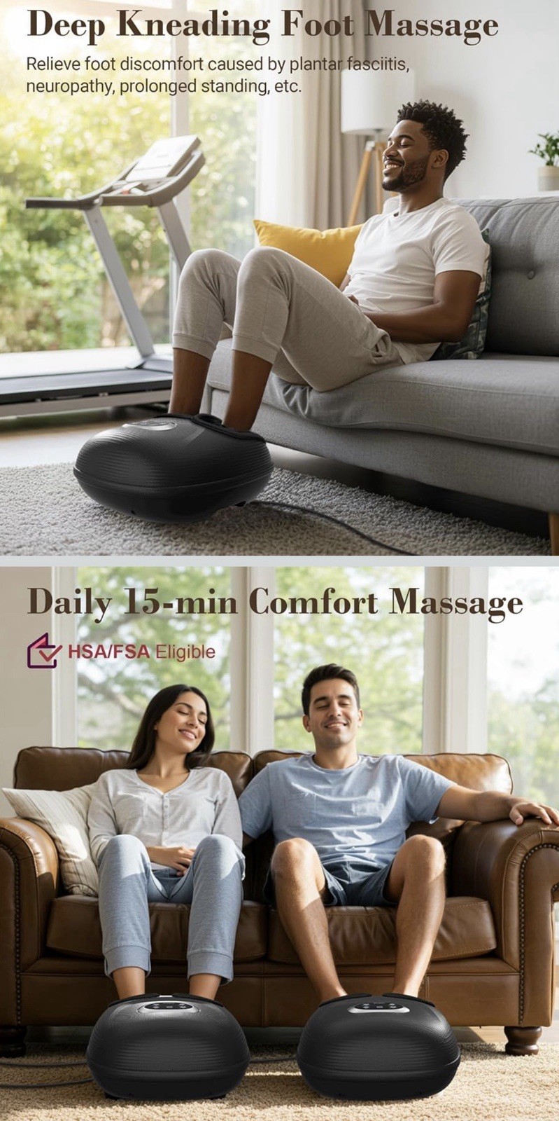 CuPiLo Foot Massager with Heat, Shiatsu Foot Massager Machine