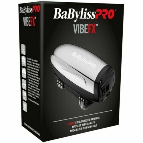 BaByliss PRO VIBEFX Cordless Silver Massager – 2 Speed – Dual Voltage – NEW