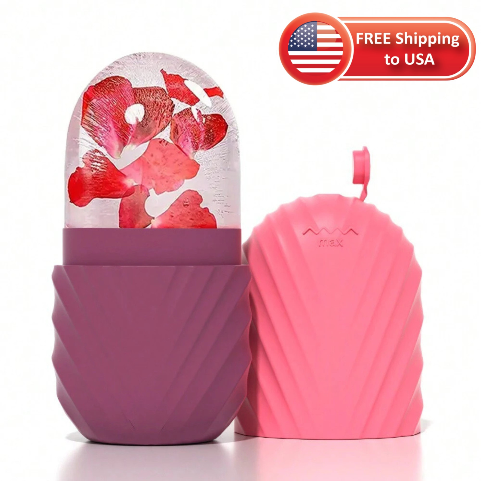 Reusable Ice Face Roller Silicone Cooling Facial Massager Puffiness Relief Tool