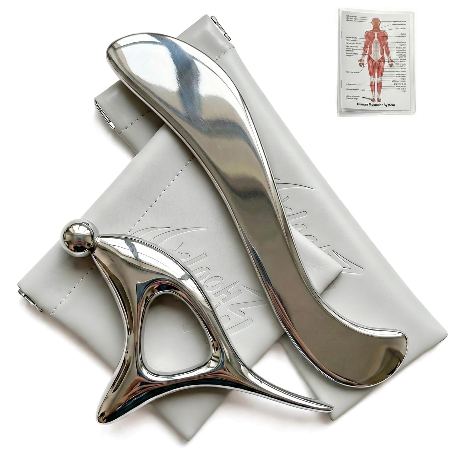 Muscle Scraper Tool Stainless Steel, Gua sha Tool Set for Full Body, Metal My…
