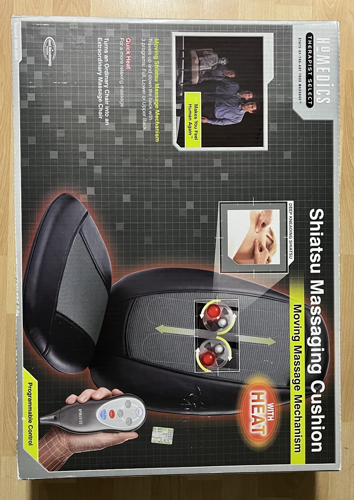 HoMedics – Shiatsu Elite II Massage Cushion with Heat – Gray/Black