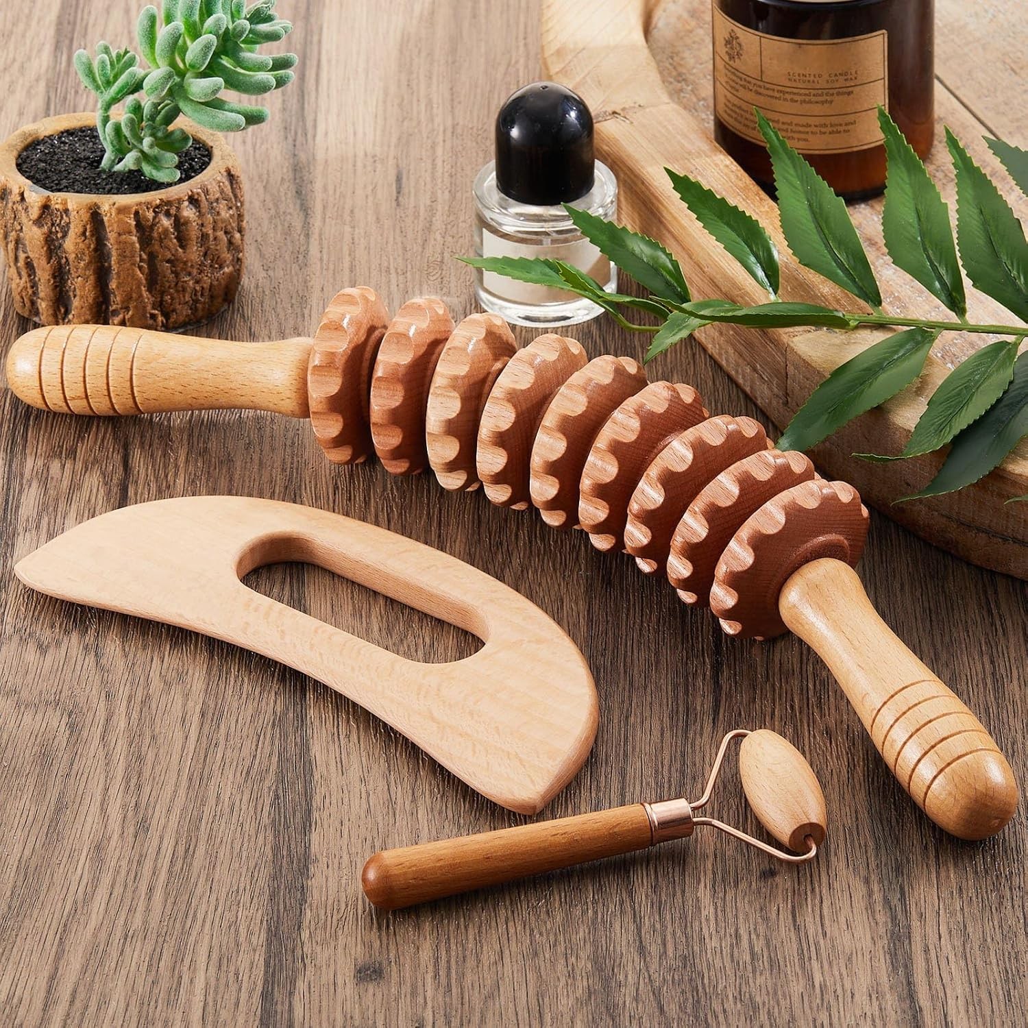 16-in-1 Wood Therapy Massage Tools Set Body Sculpting Lymphatic Drainage