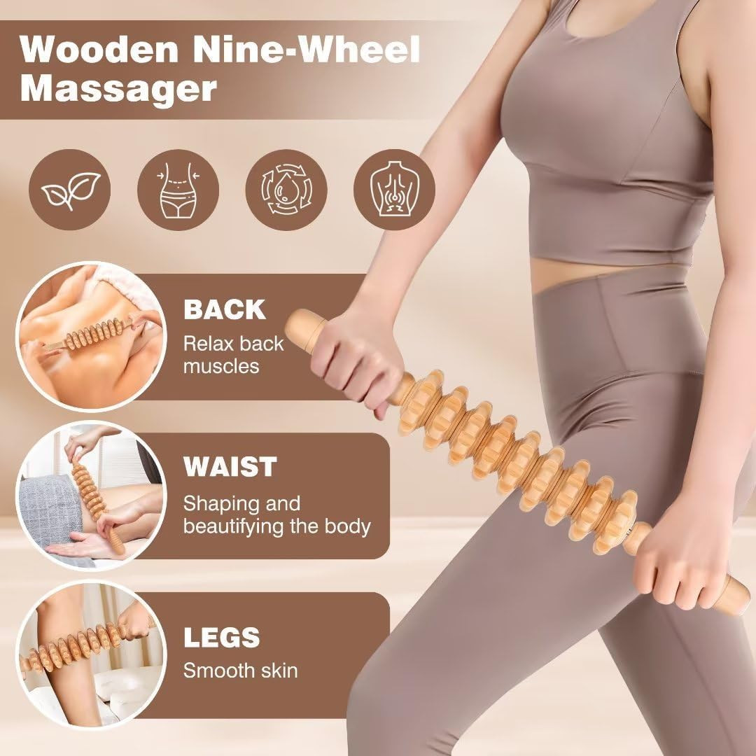 12-In-1 Wood Therapy Massage Tools Lymphatic Drainage Massager Wooden M