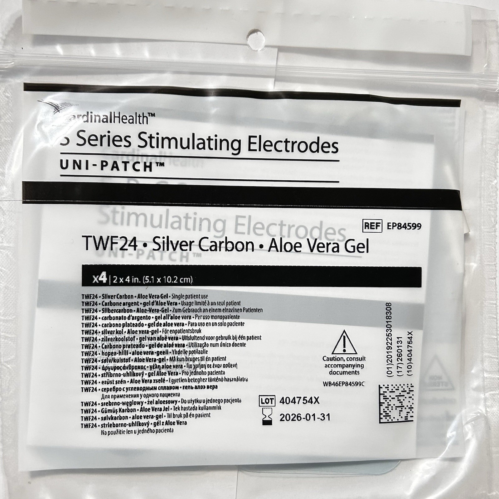4 Packs Cardinal Health S Series Stim Electrodes Tens Uni-Patch 2″x4″X4 Exp 2026