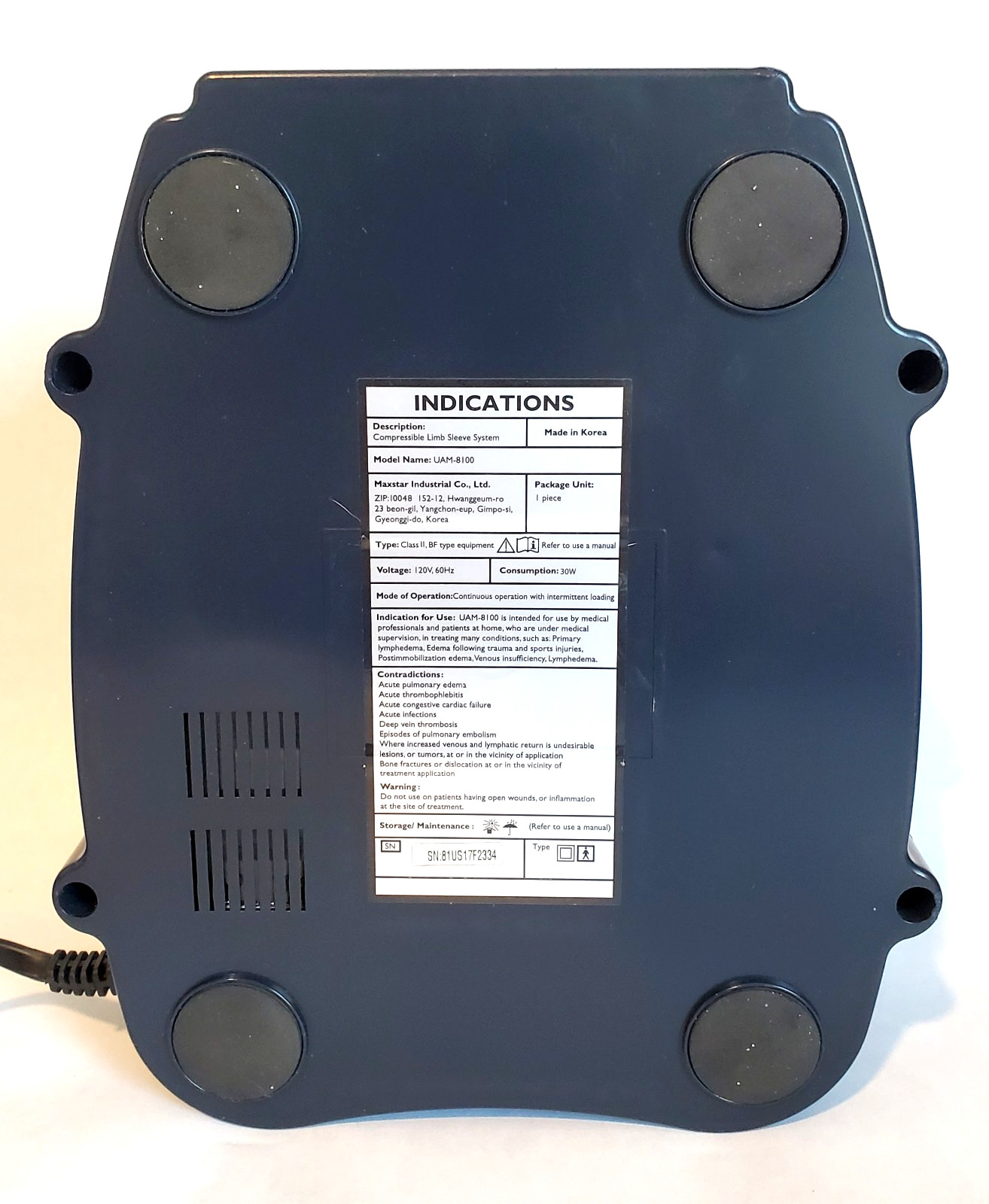Air Relax Classic Model AR-2.0 Recovery System (Pump Only) FOR PARTS OR REPAIR