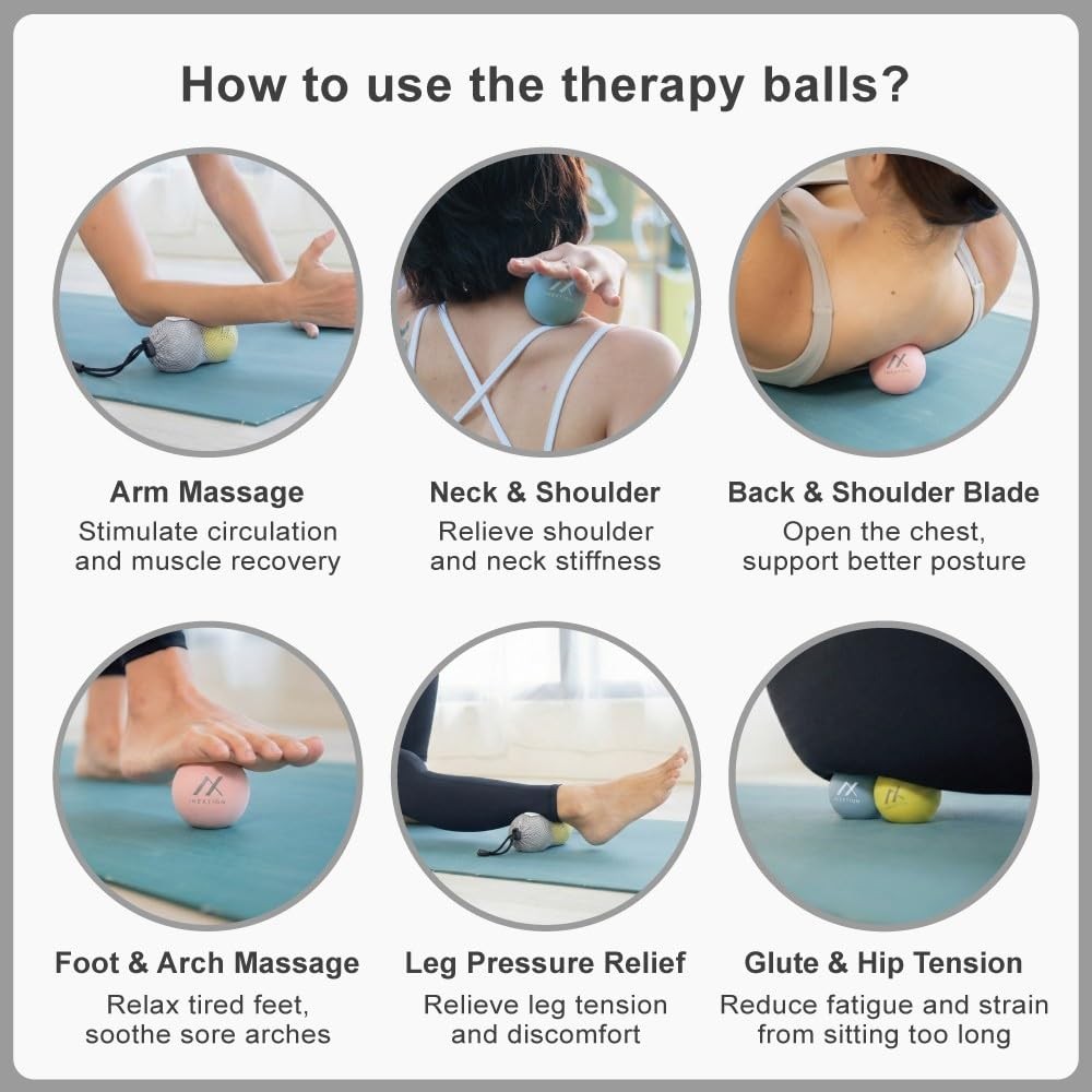 – Therapy Massage Balls (2-Pack), High-Density Fascia Balls for Targeted Musc…