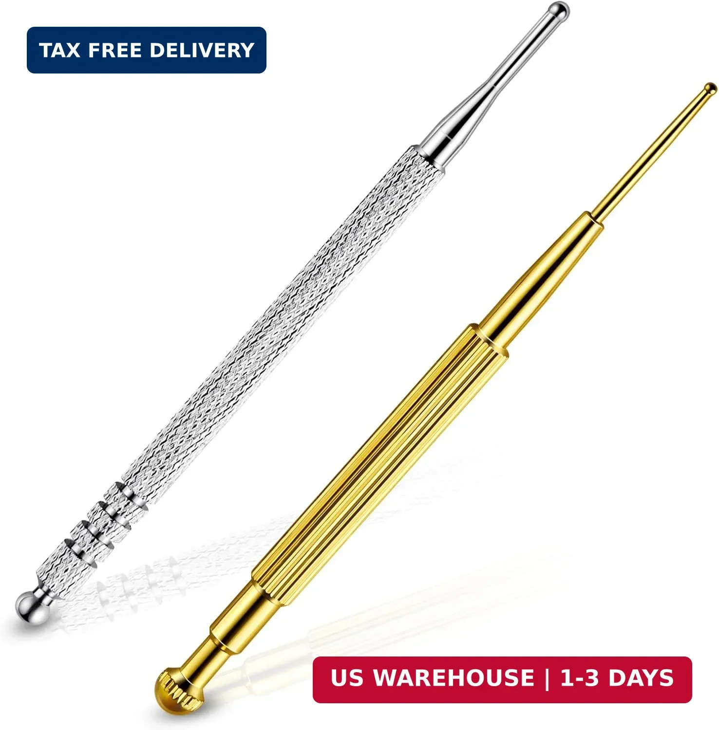 Nuanchu 2 Pieces Facial Reflexology Massage Tool Retractable Acupuncture Pen, St