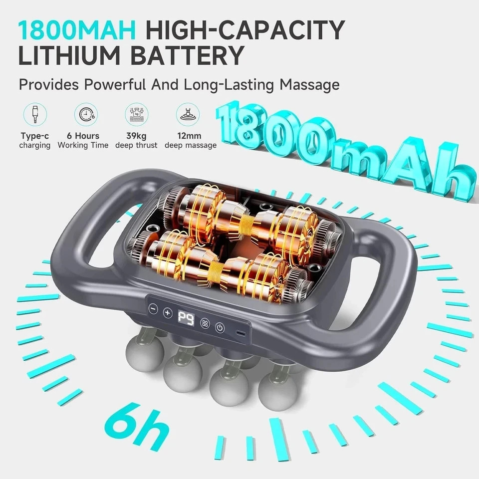 16-Head Massage Gun Deep Tissue Muscle Massager and 9 Modes Quiet Pain Relief