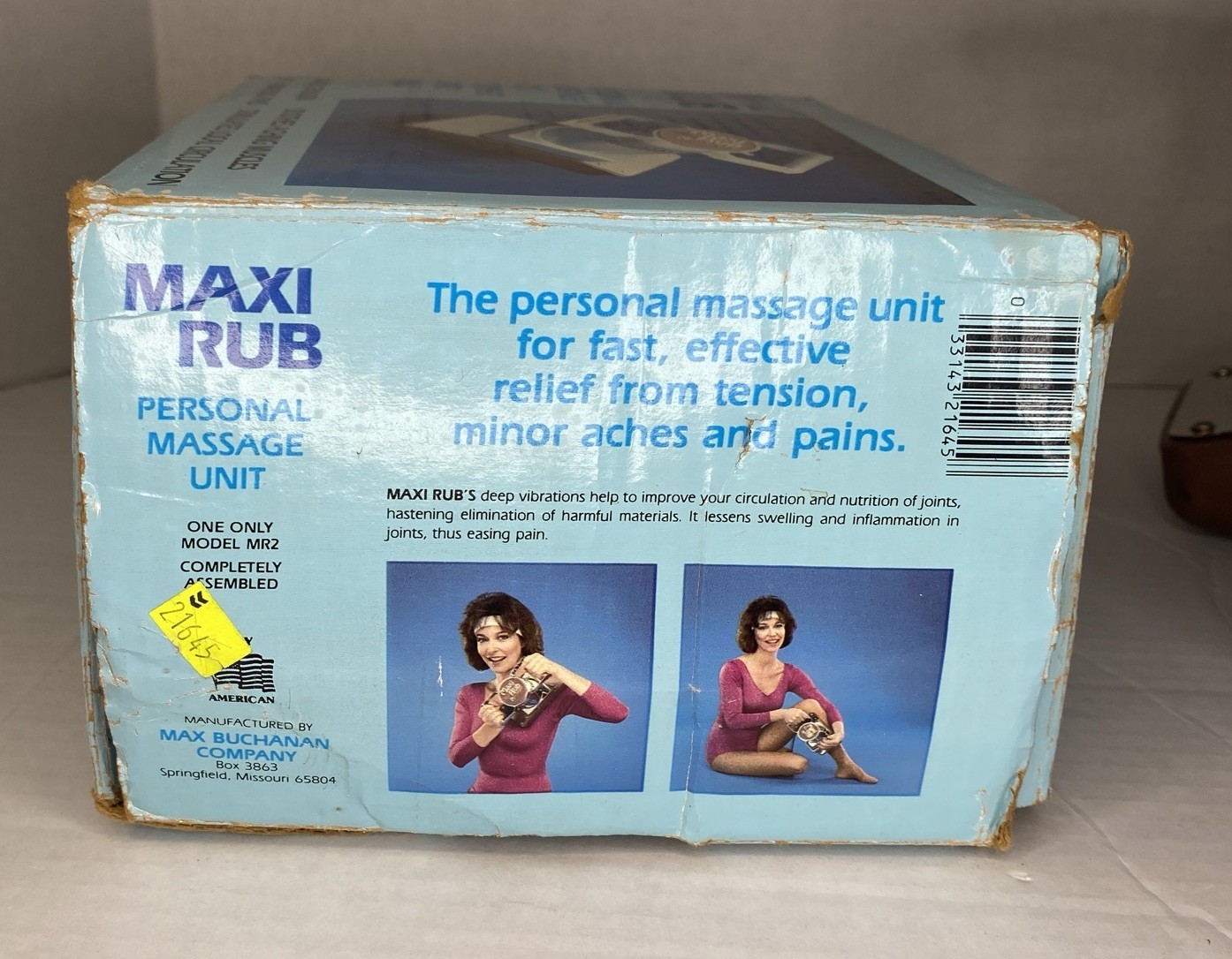 Vintage Maxi Rub Personal Body Massage Unit with Box And Manual MR2