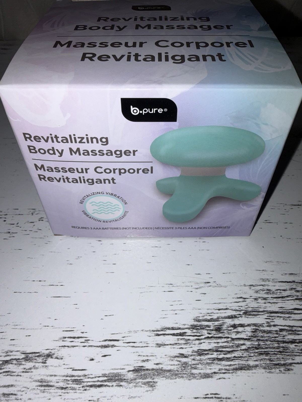 b-pure Vibrating Full Body Massager Light Blue, Lightweight Portable 3 Heads