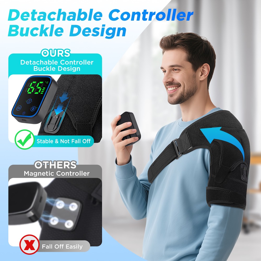 APP Control Shoulder Massager Graphene Heating Shoulder Brace with Vibration