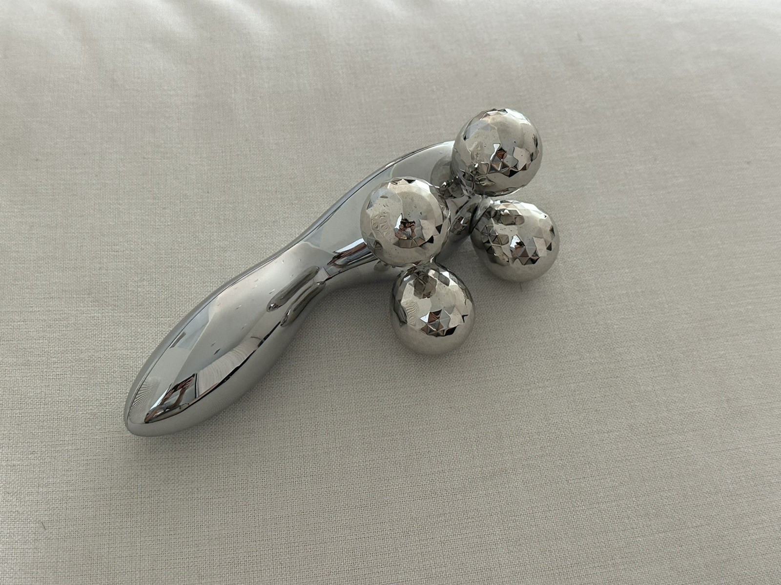 ReFa Face Massage Roller Silver Manual Handheld Metal 4 Heads for Face Neck