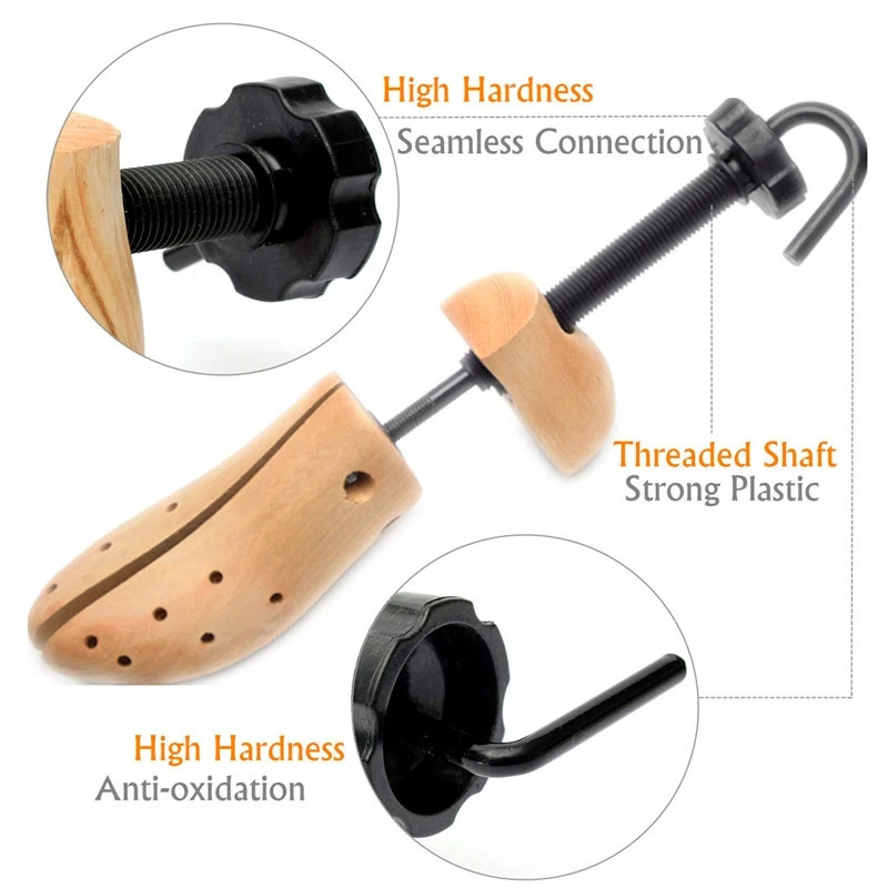 2 Pack!! Of 2- way Wooden Shoe Stretcher Adjustable Expander FOR MENS Sizes 8-12