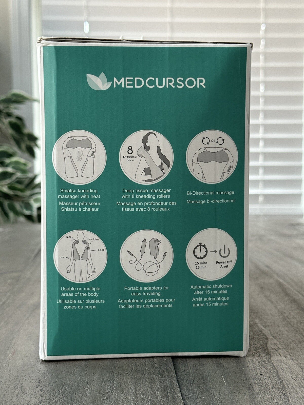 Medcursor Neck & Shoulder Massager w/ Heat, Electric Shiatsu Back Massage Device